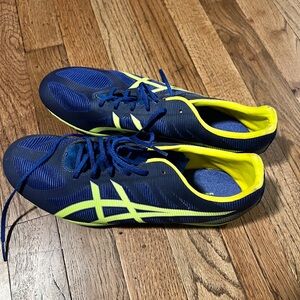 ASICS G504Y Blue and Yellow Heat Chaser XC Shoes NWOT